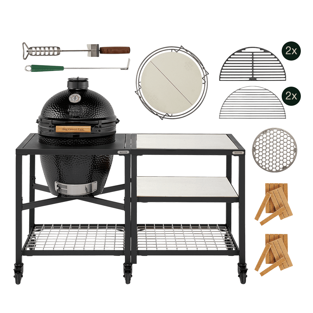 Afbeelding van BIG GREEN EGG THE ONYX LARGE ESSENTIAL OUTDOOR KITCHEN RVS