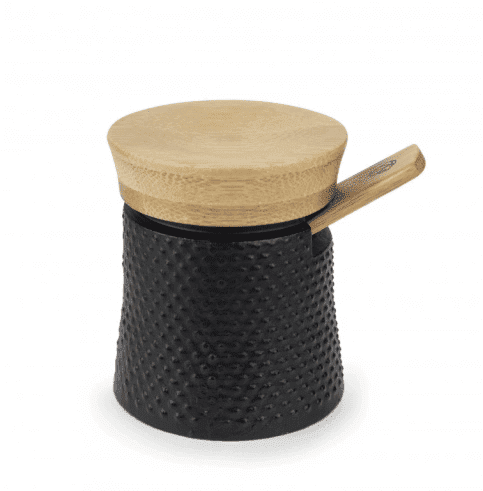 Afbeelding van PEUGEOT BALI FONTE ZOUTVAATJE MET LEPEL GIETIJZER ZWART 7 CM