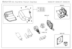 Afbeelding voor categorie Motor Kit F65L Polar White / Titanium / Deep Black 08448-01(P/T/H)
